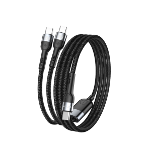 Cable de datos MX0037 Tipo C a Tipo C*2 5A 1,5 m - negro