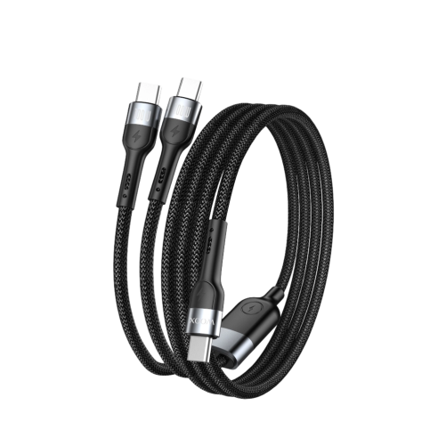 Cable de datos MX0037 Tipo C a Tipo C*2 5A 1,5 m - negro