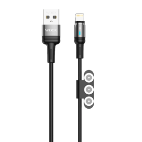 Cable de datos magnético 3 en 1 MX0035 USB a Micro+Tipo-C+ Lightning 3A 1m