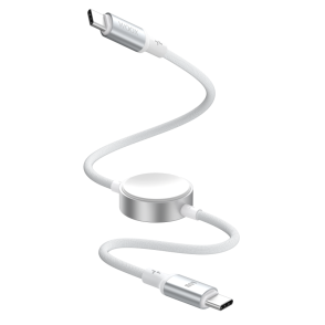 Cable de carga 2 en 1 MX0223 Tipo-C a 2,5 W para Apple Watch + 60 W Tipo-C - blanco